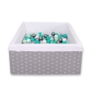 Ball-pit minky with balls 200pcs - gray stars