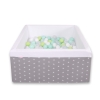 Ball-pit minky with balls 200pcs - gray stars
