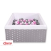 Ball-pit minky with balls 200pcs - gray stars