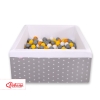 Ball-pit minky with balls 200pcs - gray stars