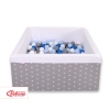 Ball-pit minky with balls 200pcs - gray stars