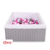 Ball-pit minky with balls 200pcs - gray stars