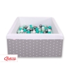 Ball-pit minky with balls 200pcs - gray stars