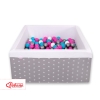 Ball-pit minky with balls 200pcs - gray stars