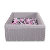 Ball-pit minky with balls 200pcs - gray stars