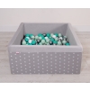 Ball-pit minky with balls 200pcs - gray stars