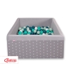 Ball-pit minky with balls 200pcs - gray stars