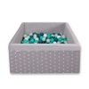 Ball-pit minky with balls 200pcs - gray stars
