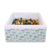 Ball-pit minky with balls 200pcs - mint rabbits