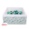 Ball-pit minky with balls 200pcs - mint rabbits