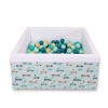 Ball-pit minky with balls 200pcs - mint rabbits