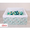 Ball-pit minky with balls 200pcs - mint rabbits