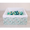 Ball-pit minky with balls 200pcs - mint rabbits