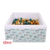 Ball-pit minky with balls 200pcs - mint rabbits