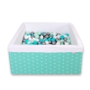Ball-pit minky with balls 200pcs - mint Stars
