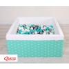 Ball-pit minky with balls 200pcs - mint Stars