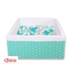 Ball-pit minky with balls 200pcs - mint Stars