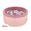Ball-pit minky with balls 200pcs - pastel pink