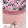 Ball-pit minky with balls 200pcs - pastel pink