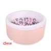 Ball-pit minky with balls 200pcs - powder pink