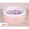Ball-pit minky with balls 200pcs - powder pink