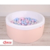 Ball-pit minky with balls 200pcs - powder pink