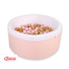 Ball-pit minky with balls 200pcs - powder pink