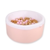 Ball-pit minky with balls 200pcs - powder pink