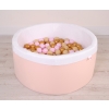 Ball-pit minky with balls 200pcs - powder pink