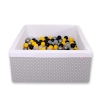 Ball-pit minky with balls 200pcs - white dots on Gray