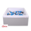 Ball-pit minky with balls 200pcs - white dots on Gray