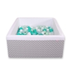 Ball-pit minky with balls 200pcs - white dots on Gray