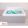 Ball-pit minky with balls 200pcs - white dots on Gray