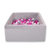 Ball-pit minky with balls 200pcs - white dots on Gray
