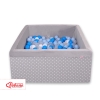 Ball-pit minky with balls 200pcs - white dots on Gray