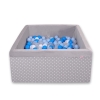 Ball-pit minky with balls 200pcs - white dots on Gray