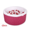 Ball-pit minky with balls 200pcs- wine red stars