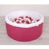 Ball-pit minky with balls 200pcs- wine red stars