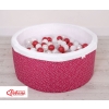 Ball-pit minky with balls 200pcs- wine red stars