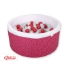 Ball-pit minky with balls 200pcs- wine red stars