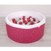 Ball-pit minky with balls 200pcs- wine red stars