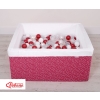 Ball-pit minky with balls 200pcs - wine red stars