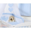 Bedding set 11-pcs with canopy and Holder - Hanging Hearts blue checkered