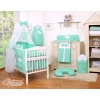 Bedding set 11-pcs with canopy- Hanging Hearts white dots on mint