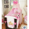 Bedding set 11-pcs with moskito net (L70)- Teddy Bear Barnaba pink