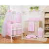 Bedding set 11-pcs with mosquito-net- Hanging Hearts pink stripes