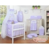 Bedding set 11-pcs with mosquito-net- Hanging Hearts white polka dots on lilac