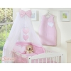 Bedding set 11-pcs with mosquito-net- Hanging Hearts white polka dots on pink