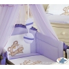 Bedding set 11-pcs with mosquito-net (S60)- Teddy Bear Barnaba lilac