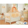 Bedding set 11-pcs z mosquito-net- Teddy Bear with bow peach